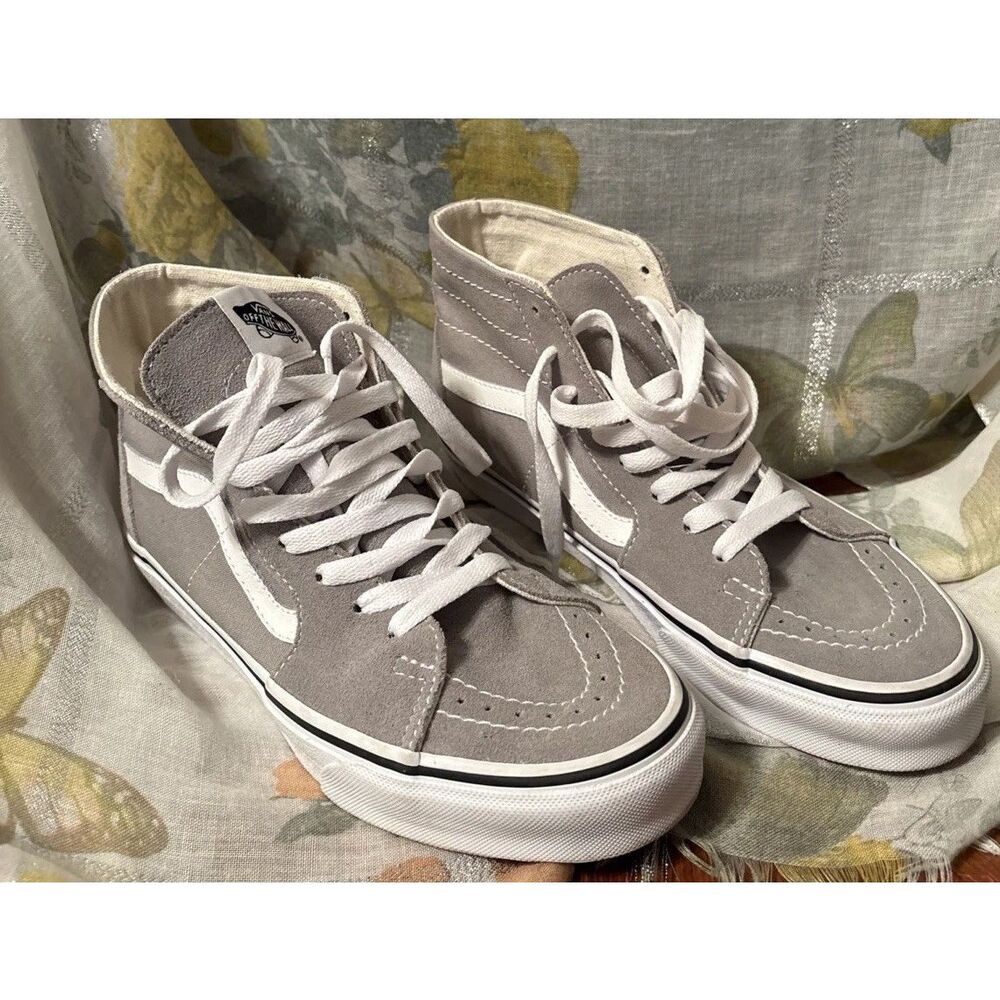 Vans Off the Wall Unisex Gray High top Sneakers, Skateboard Shoe M6.5; W8